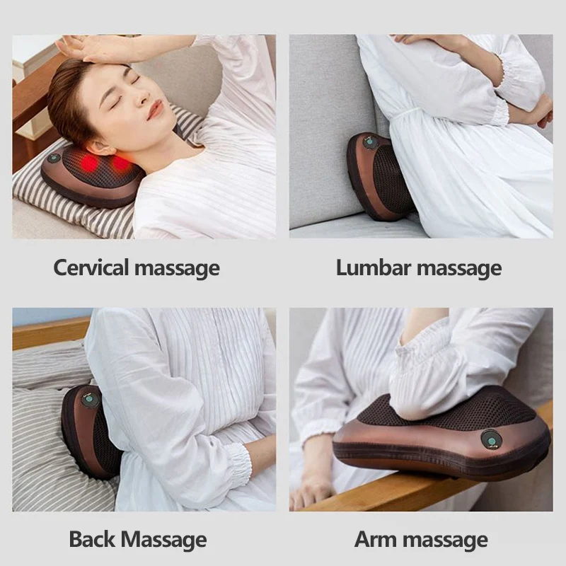 Cuscino per massaggio Shiatsu 3 speed Head Relax Electric Shoul Back Neck vita corpo cuscino per massaggio multifunzionale elettrico