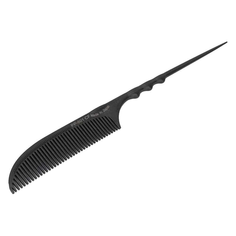 For Barber Styling Professional Tail Comb Black Color Fine Tooth Styling Comb Portable Carbon Fiber Hairdressing Comb Salon Use