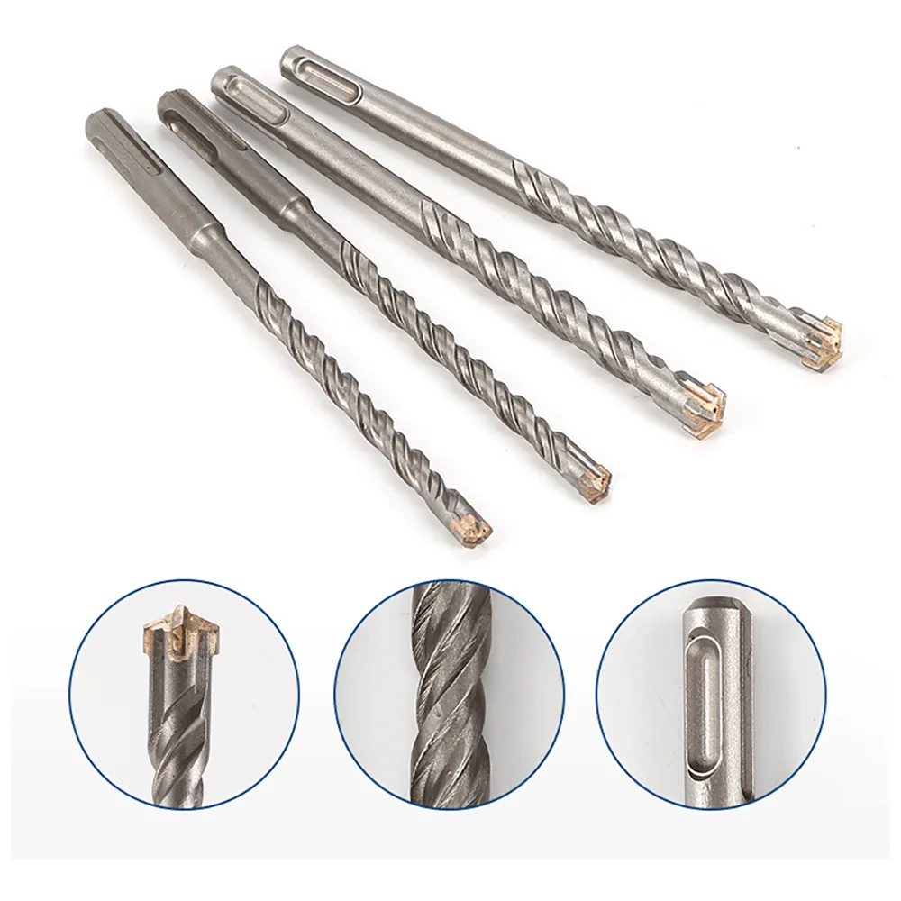 110mm 160mm SDS-PLUS round handle cross drill bit  rotary electric hammer drill bit concrete drill bit. Perforated stone wall.