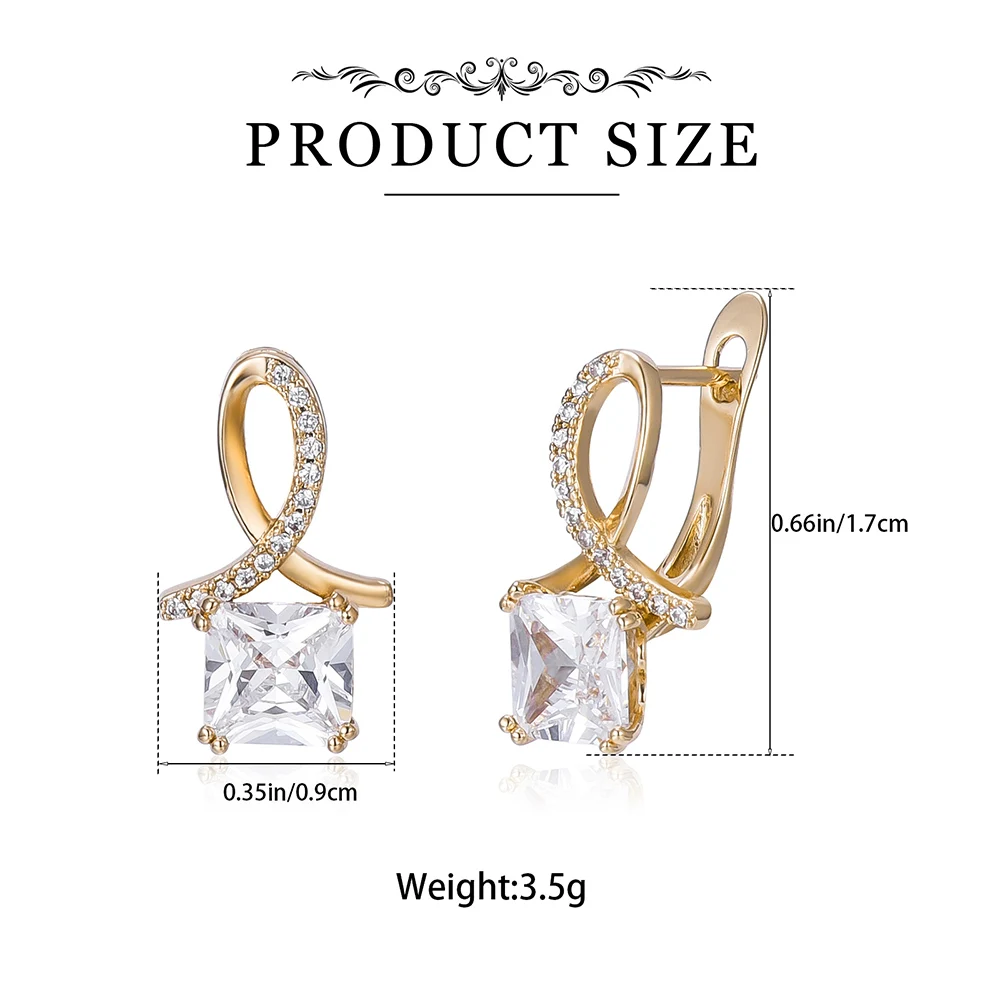 Catuni Exquisite Zircon Earrings Elegant And Sparkling Zircon Drop Earrings For Ladies Luxurious High-End Wedding Jewelry