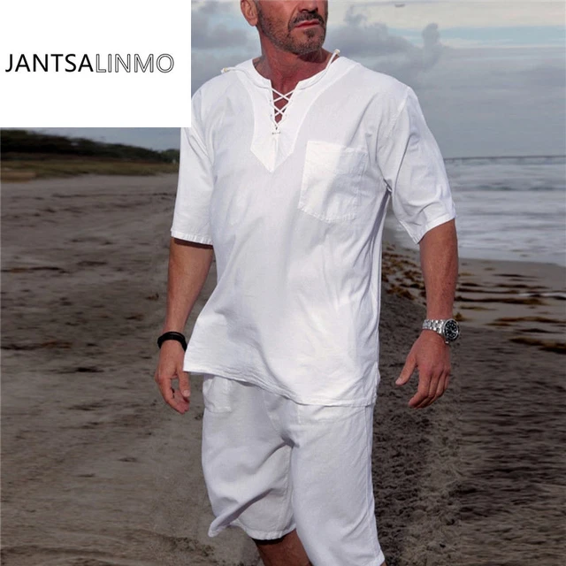 Camisa de lino hombre playa hotsell