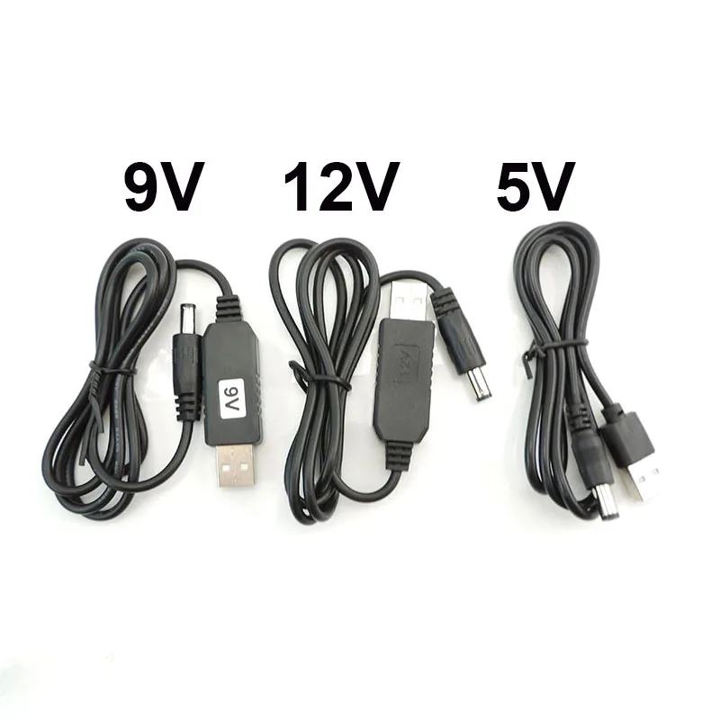 5V 9V 12V DC to Type A USB Power Boost Line Step UP Module USB Male Converter Adapter Cable 5.5mm*2.1mm Plug Jack Power Cable K5