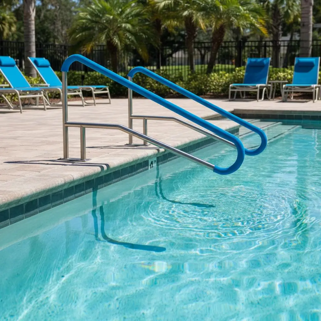 

Поручень для бассейна 55 x 32 дюйма для встраиваемых бассейнов, спа-салонов, аквапарков, с креплением на основную пластину, накладками и монтажным оборудованием