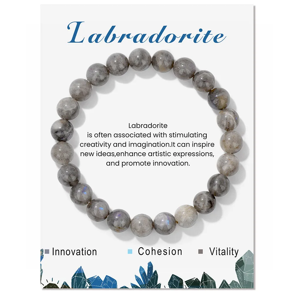 Trend ige Naturstein perlen Tigerauge Armband 8mm runde Amazonit Howlite Quarz Perlen elastische Armbänder Frauen Männer Yoga Schmuck – Detail 11