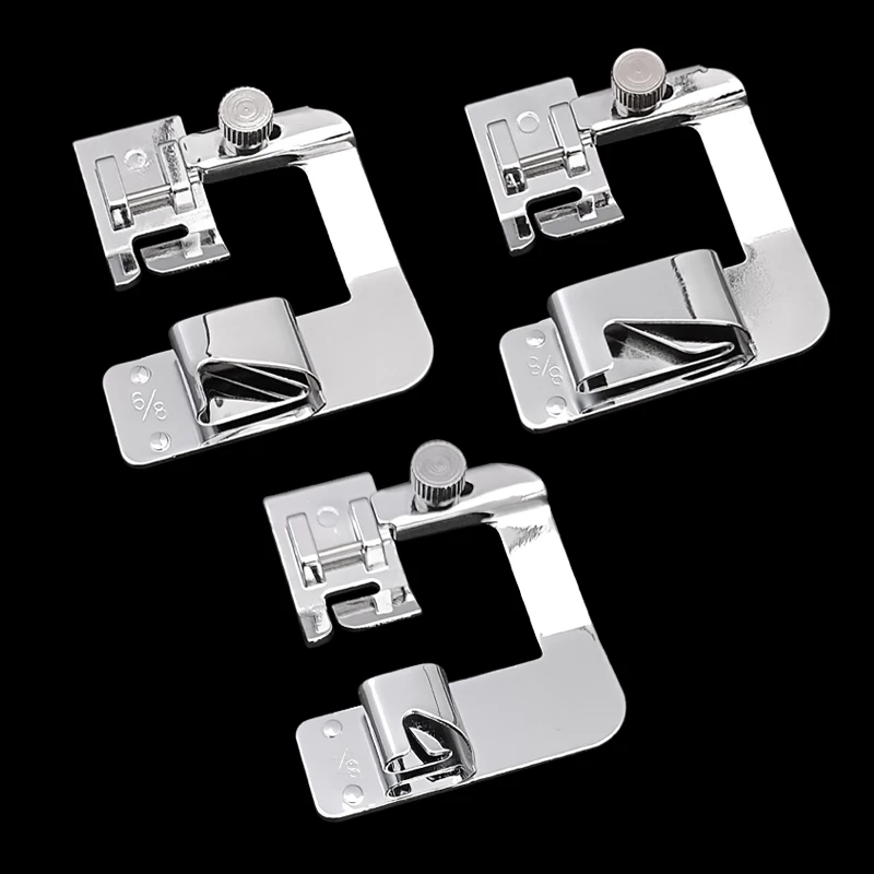 6pcs Sewing Accessories Rolled Hem Feet 4/8 6/8 8/8 and 3/4/6mm Sewing Machine Presser Foot Set Domestic Sewing Tools Essential