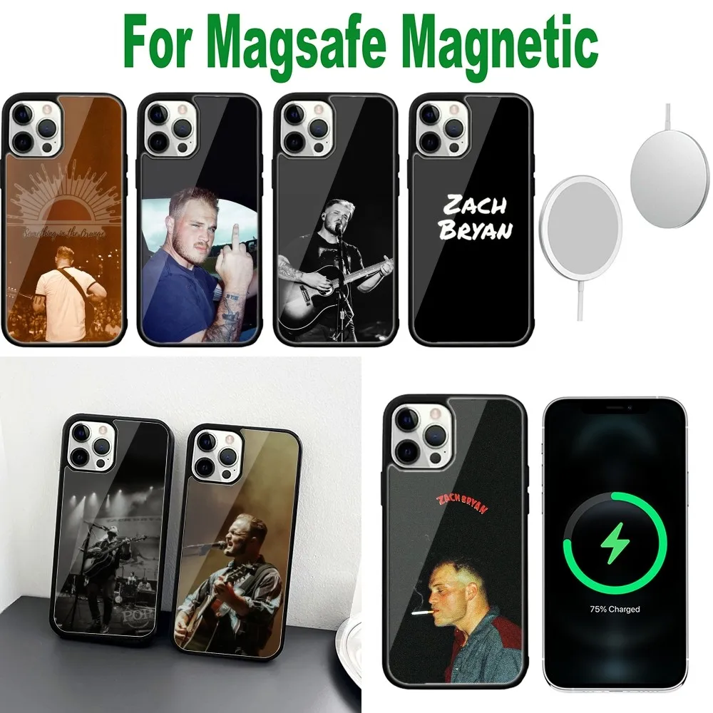 Singer Z-Zach Bryan Phone Case For iPhone 16,15,14,13,12,11,Plus,Pro,Max,Mini Magsafe Magnetic Wireless Charging