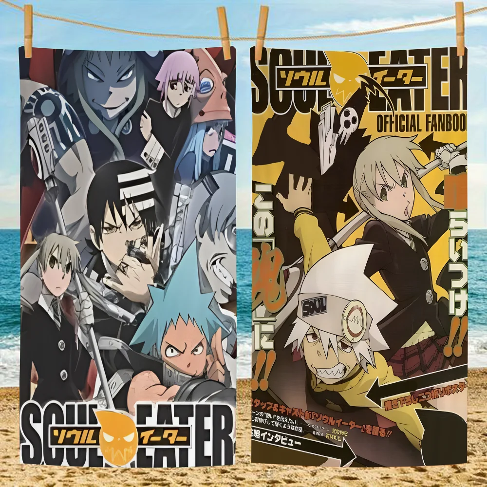 Classic Anime Soul Eater Microfiber Blanket Quick Drying Beach Towels Oversized Printing Super Absorbent Pool Towel Blanket