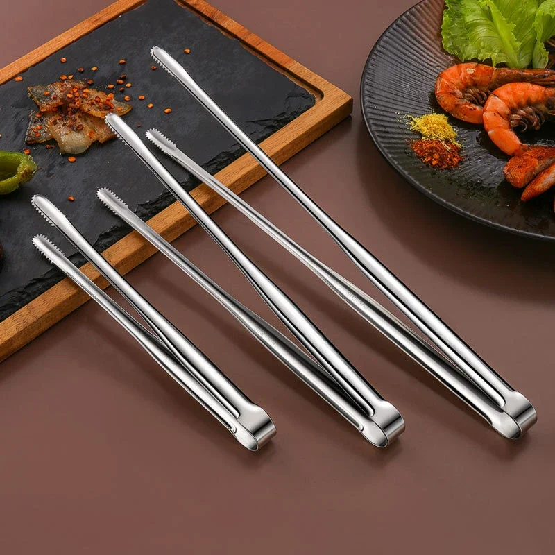 304 Stainless Steel Grill BBQ Tongs Cooking Utensils Multi-purpose Barbecue Clip Food Bread Clip for BBQ Baking Kitchen Gadgets