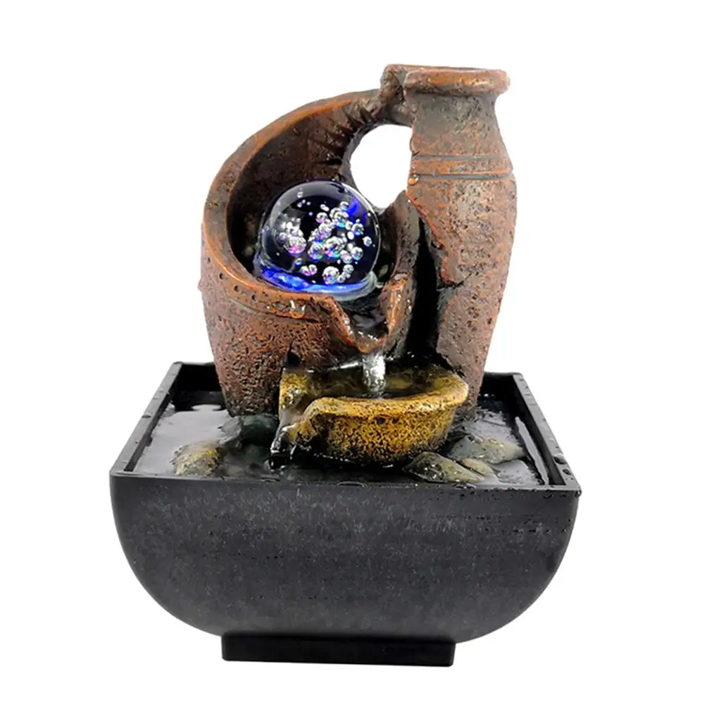 Water View Flowing Water Fountain Relaxation Desktop Fountain Waterfall Landscape Home Office Feng Shui Decoration - view 4