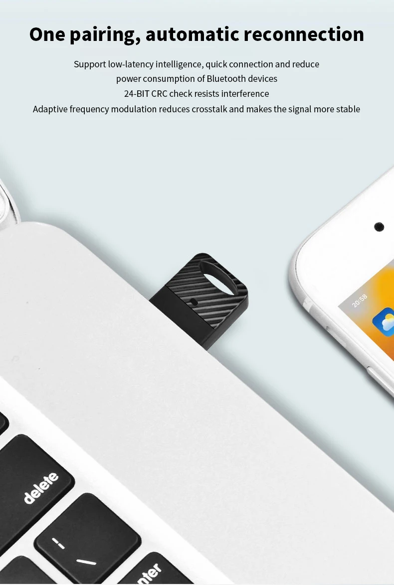 10 قطع محول USB BT 5.4 وضع مزدوج (BLE+EDR)، التوصيل والتشغيل، Win 11/10/8.1، يدعم 7 أجهزة