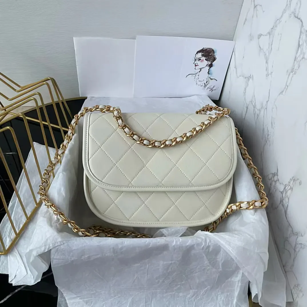 

wholesale price 12A upgrade mirror quality designer small flap bag 23.5cm women quilted messenger cowhide leather purse