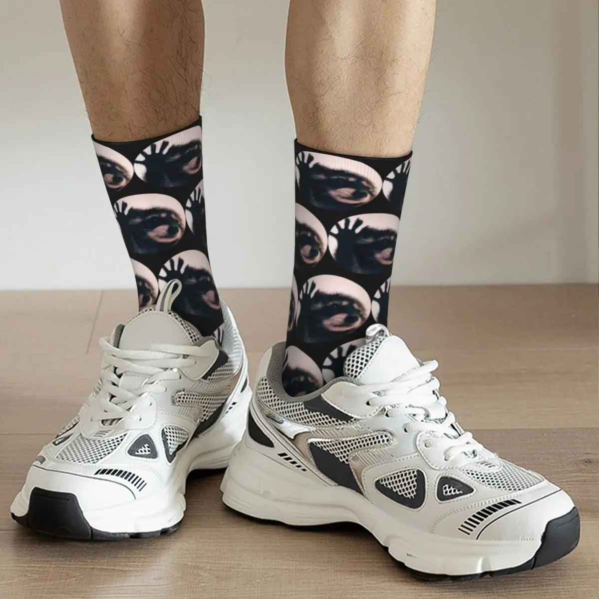 Pedro Raccoon Dancing Socks Cute Funny Casual Stockings Spring Anti Skid Men Socks Soft Printed Running Socks