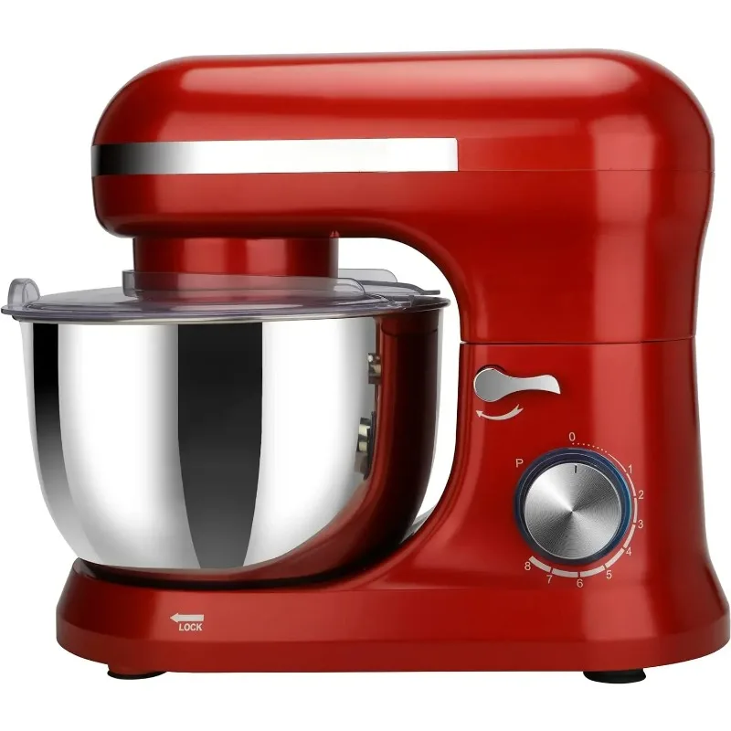 

ESTM020-RED Retro Electric Stand Mixer, 4.75 Quart / 4.5L, 8 Speeds with Whisk, Dough Hook, Flat Beater