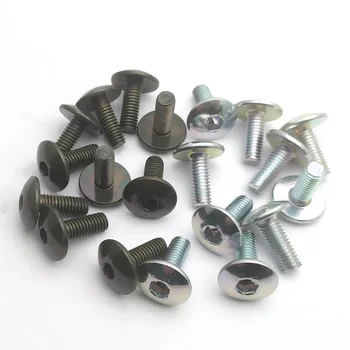 10 Stück große flache Rundkopf-Innensechskantschraube M6 6 mm M6X16 für Motorrad, Roller, ATV, Moped, Kunststoffabdeckung