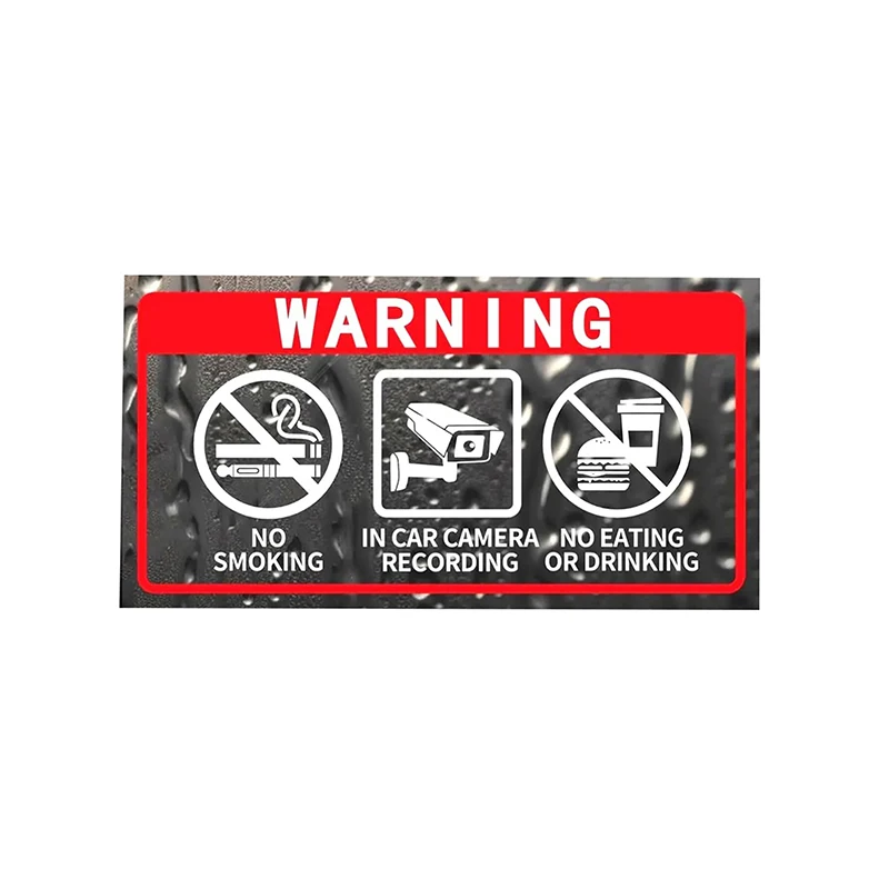 5X Vehicle No Eating No Drinking Fitted Sticker Decal Car Truck Van Bus Train Taxi Minicab Minibus Cab Notice Sign view 4
