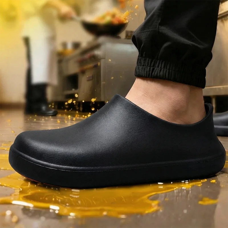 Professionelle rutschfeste Kochschuhe für Herren, ölbeständig, wasserdicht, atmungsaktiv, langlebig, leichte Arbeitssandalen für Restaurants – Detail 19