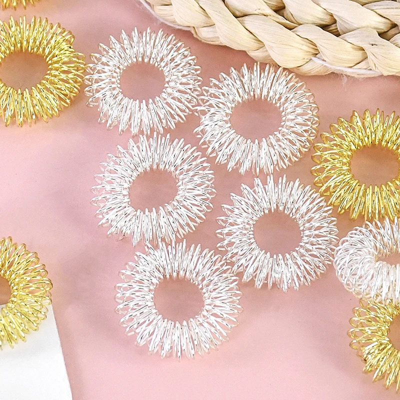 10pcs Finger Massage Sujok Ring Acupuncture Ring Health Care Body Hand Stress Reducer Massager Tool Stress Relief Fidget Toys
