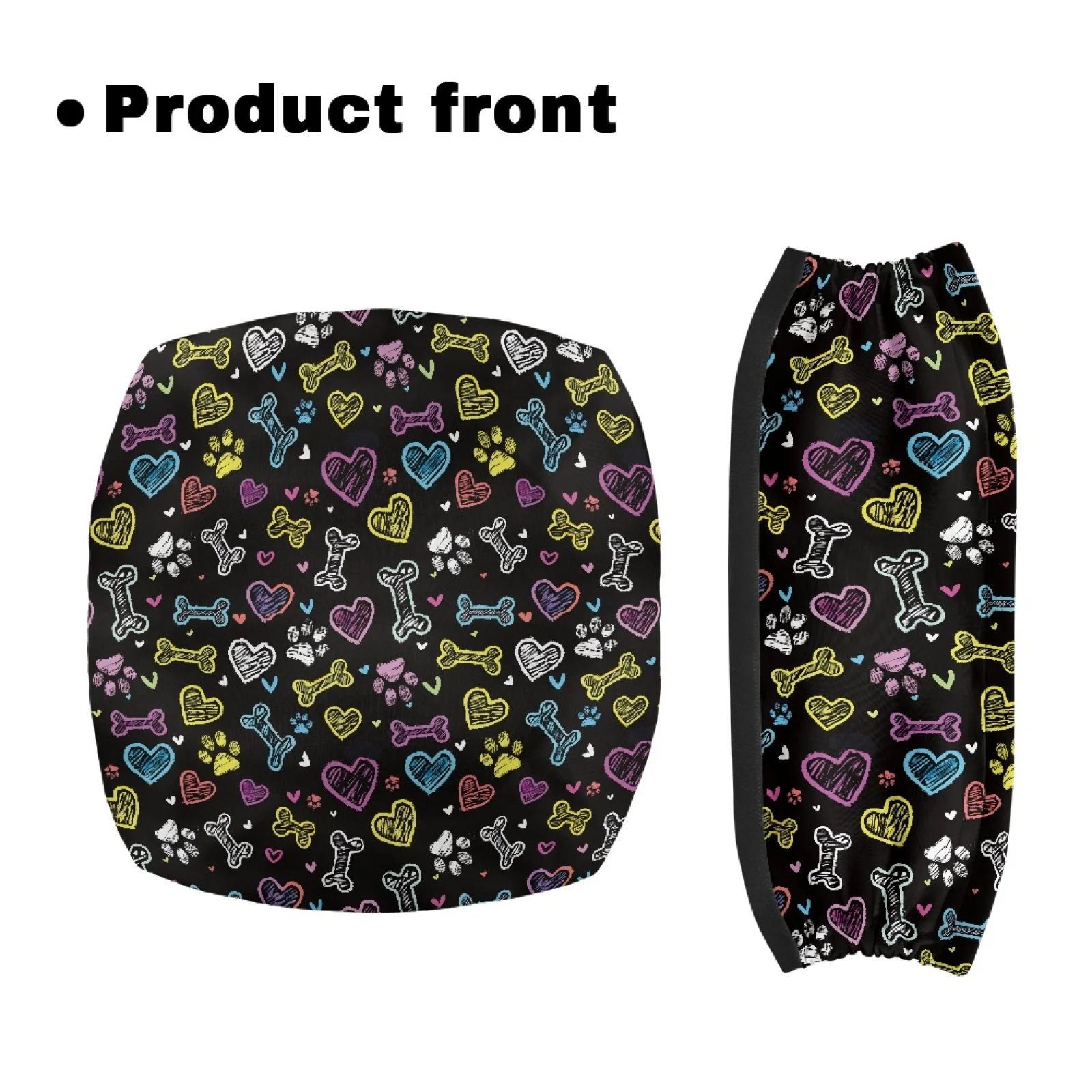 Coloranimal Quick Installation Anti-Slip Cover 2 Pcs Walker Seat Cover for Elderly for Indoor Dog Lover Pattern