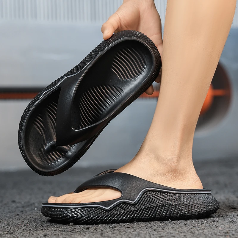 Sommer-Herren-Hausschuhe, weiche Flip-Flops für drinnen und draußen, bequeme Slides, Freizeitschuhe, Herren-Strandsandalen, Herren-Hausschuhe – Detail 7