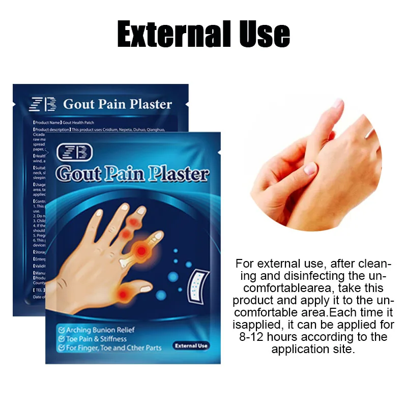 ZB 8/16PCS Gout Treatment Patch Joint Bone Spurs Balm Cure Medical Plaster Orthopedic Therapist Paste Fingers Toes Pain Relief