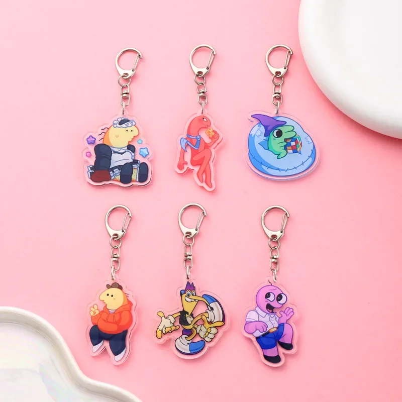 Anime  Smiling Friends Season Acrylic Car Keychain Accessories Bag Charm Cute Cartoon Backpack Pendant Keyring Friends Gifts