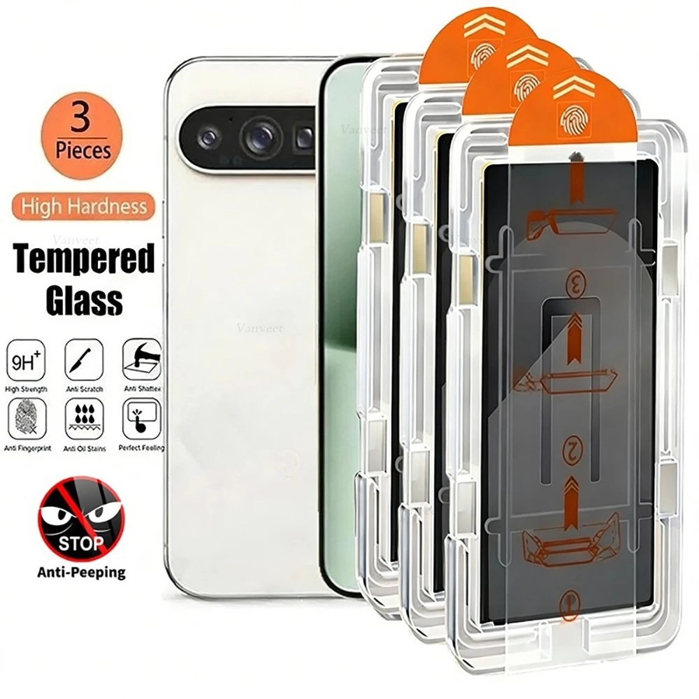 

3PCS Dust free Install Privacy Screen Protector For Google Pixel 10 Pro Pixel10 Pro XL 9 9A Unlock Anti Spy Tempered Glass Film