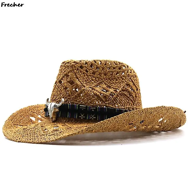 Farm Grassland Panama Cap Gentleman Jazz Hats Retro Western Knight Hat Men Beach Headwear Riding Sombrero Cowboy Cowgirl Chapeau