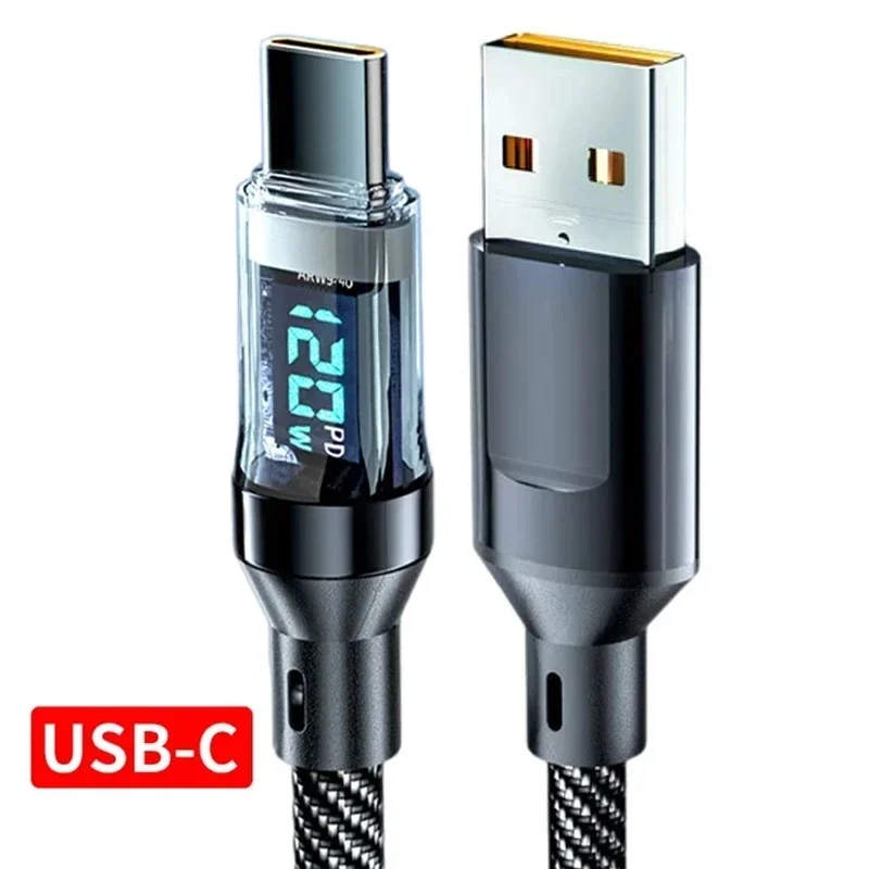 120 W dubbele USB C digitale displaykabel PD snel opladen USB Type C naar Type-C kabel voor iPhone 15 Pro Max Plus Xiaomi Macbook iPad