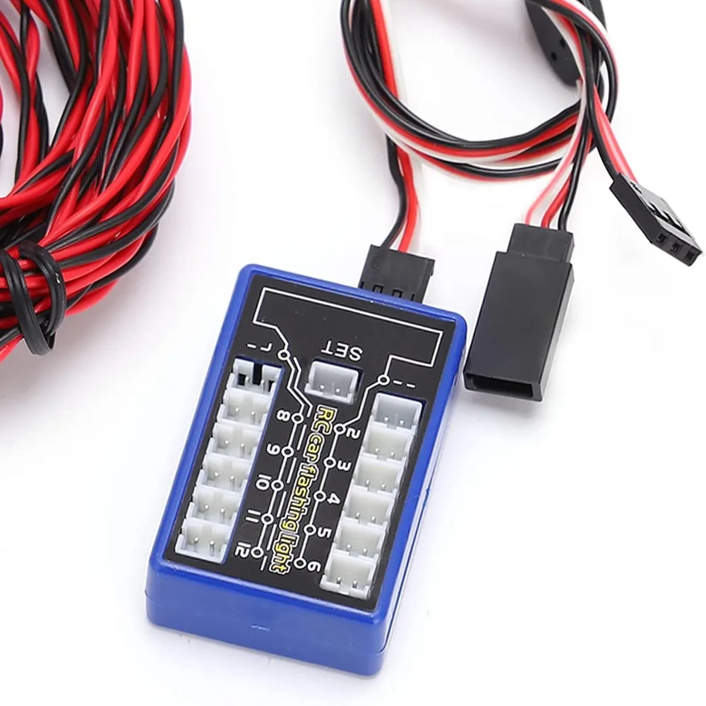 12 LED RC Car Lighting Kit 5 Operation Modes 4.8-6V DC Flashing Light System Smart Simulation RC Vehicle Headlights
