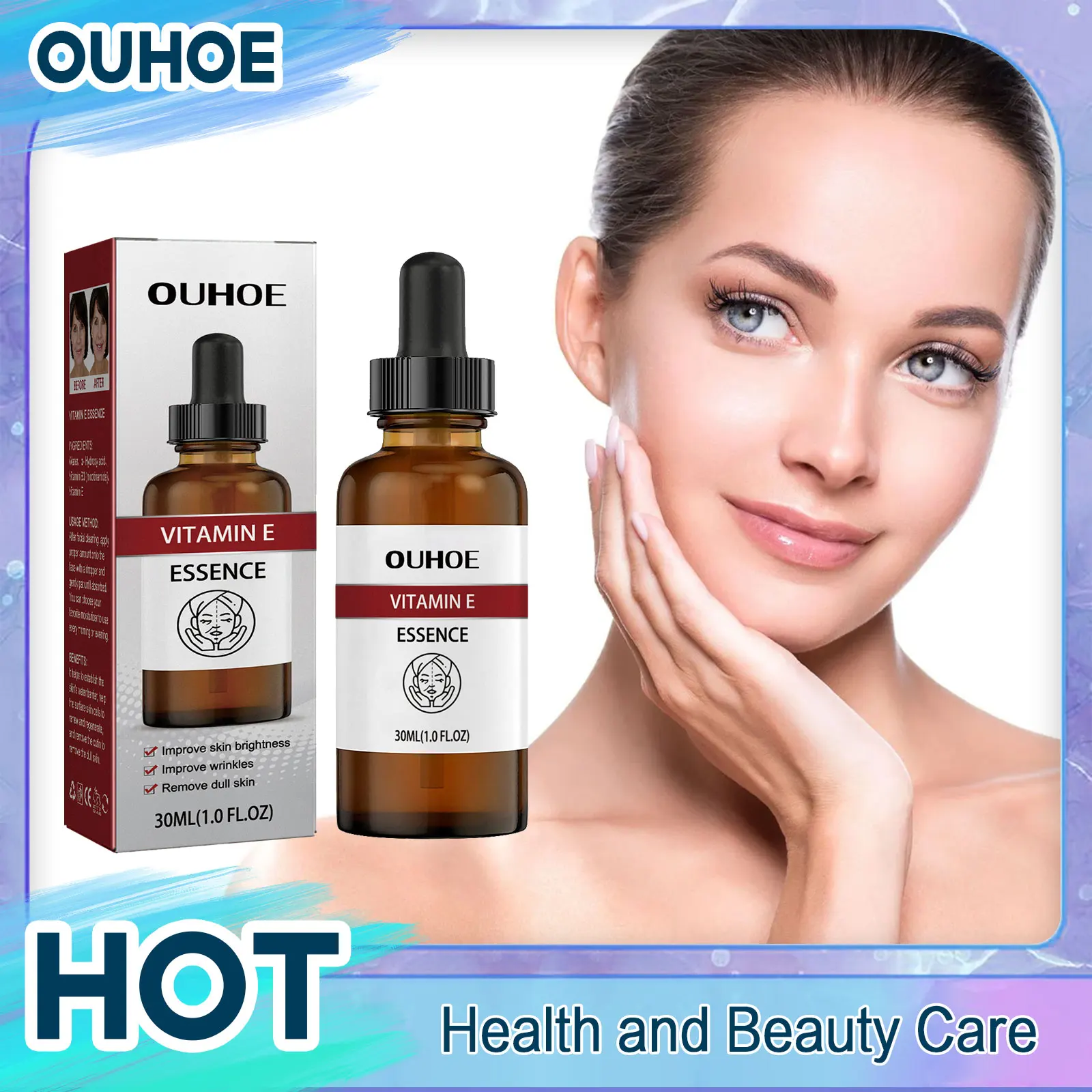 

Vitamin E Facial Serum Reduce Fine Lines Brightening Tighten Moisturizing Remove Dullness Anti-Oxidation Repair Face Skin Care