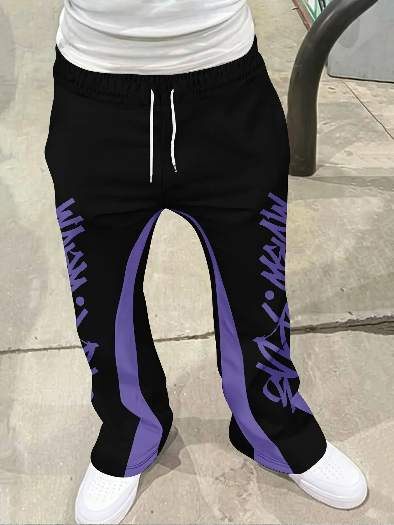 

Y2k расклешенные брюки мужские свободные 3D повседневные спортивные штаны со средней талией спортивная женская одежда уличная одежда хип-хоп винтажные брюки с художественным шрифтом