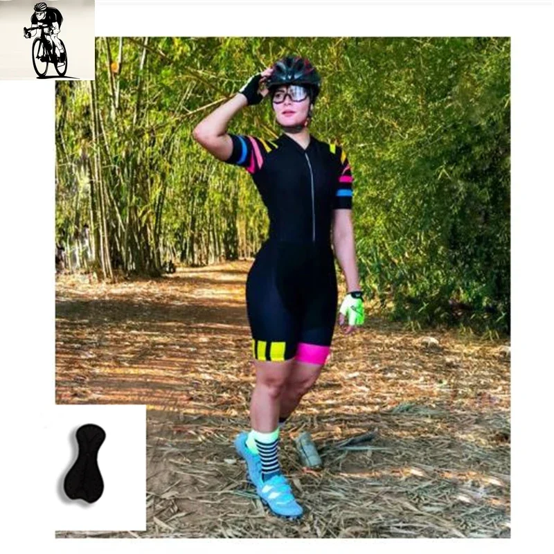 2025 Custom Sublimation Short Sleeve Cycling Triathlon Suit, Breathable Cycling Wear  Women's Bicycle  Triathlon Jumpsuit Suits