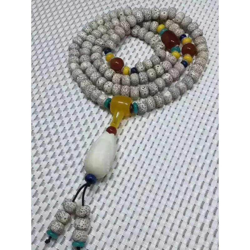 Star Moon Bodhi 7x9 barrel beads, ivory fruit Buddha hand pendant, red agate round beads, unisex style - view 3