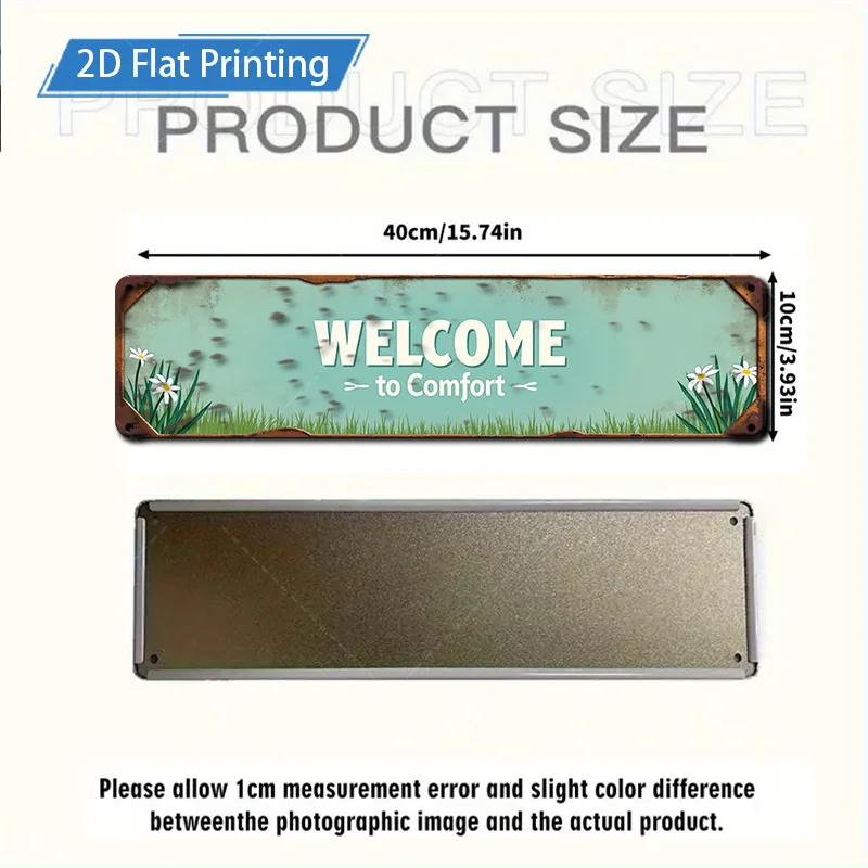1 قطعة علامة معدنية، علامة ترحيب ريفية مقاس 4 × 16 بوصة: ديكور فني جداري معدني على طراز المزرعة العتيقة #2