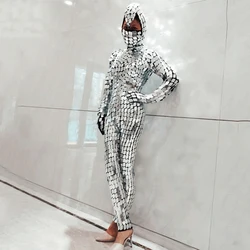 Bar Nightclub Party Gogo Costumes Silver Gold Mirrors Jumpsuit Men Women Stage Performance Pole Dance Festival Outfits XS5782