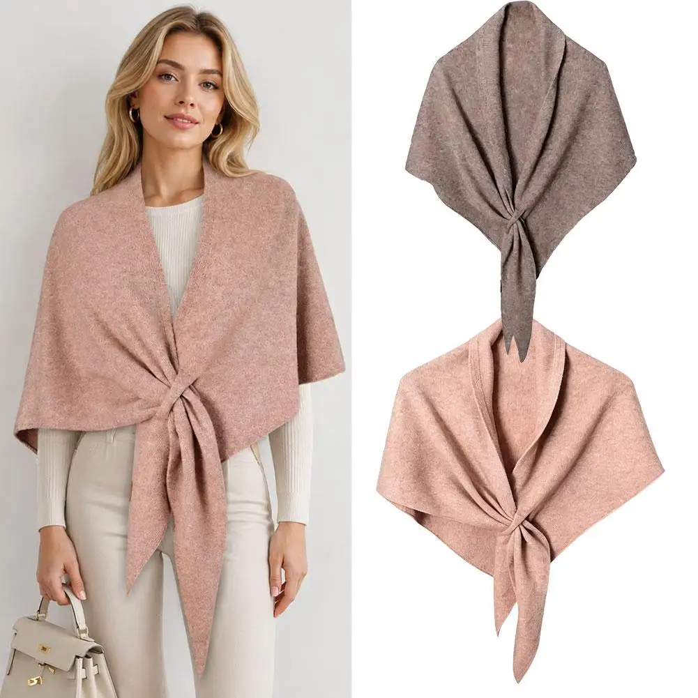2026 New High-Quality Women's Wool Blend Shawl Women's Knitted Triangle Shawl Cardigan Cape Shawls and Scarves - Perfect Gifts