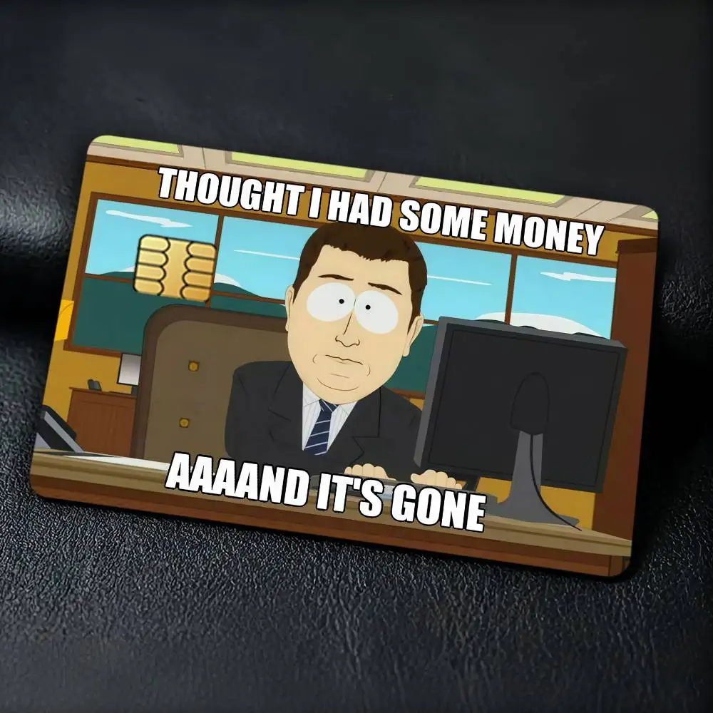 Tons Of Money ANNNDDD Its Gone Meme Credit Decorative Card Stickers Suitable For Bank Cards Metro Transit Anti-scratch Gift 4PCS