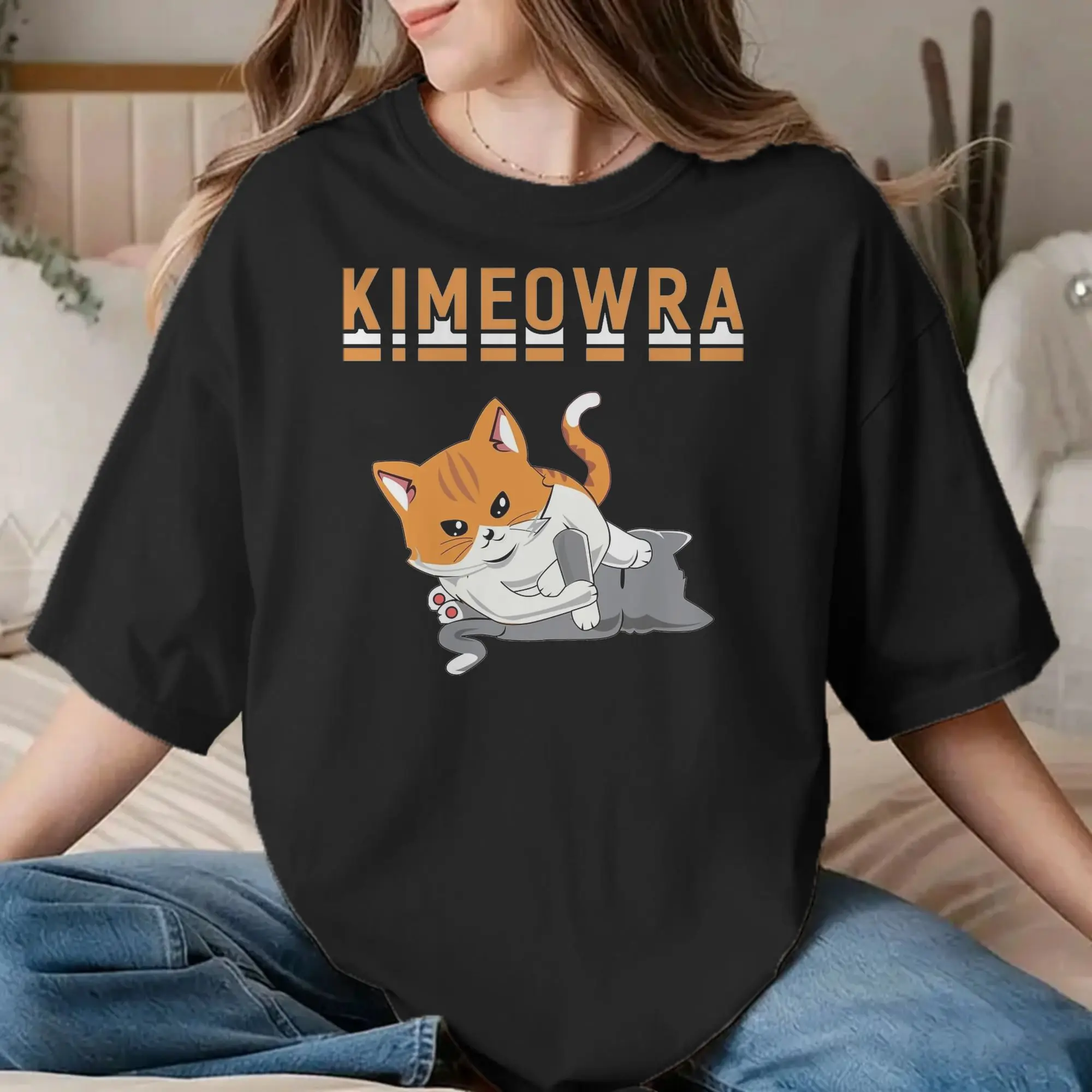 Novelty Funny Jiu Jitsu Kimura Kimeowra Cat T-Shirt for Men Women O Neck 100% Cotton T Shirt Tee Shirt Birthday Gift Clothes