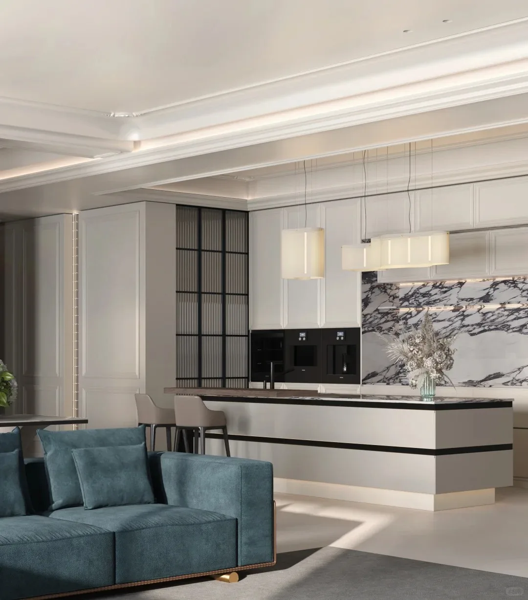 Luxury Whole House Custom Furniture Villa Built-in Wardrobe Kitchen Cabinet TV Cabinet Custom Size OEM ODM