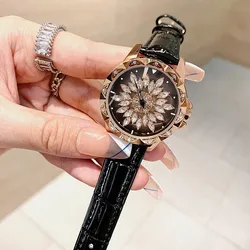 2023 Top Brand Luxury Women Watches Quartz rystal Ladies Watch Fashion Designer Spin Wristwatch Diamond Rotating Watch Women