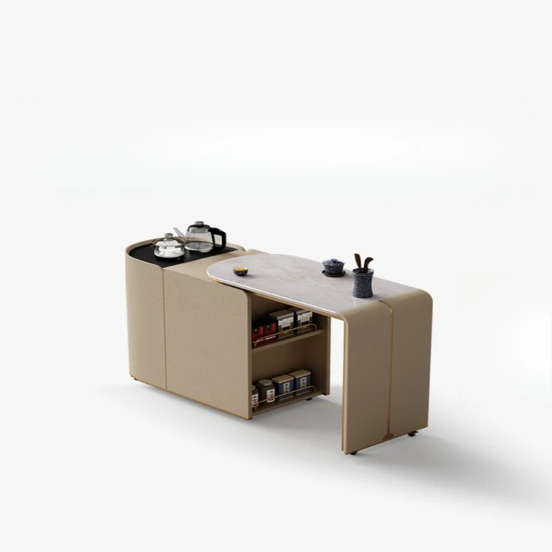 Mobile tea table Household small tea cart Balcony Sofa side cabinet Retractable tea table