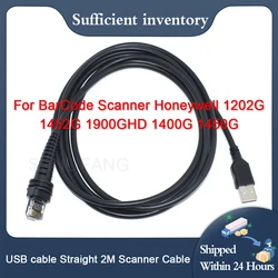 Straight 2M Black Scanner Cable New For Honeywell 1900G Hyperion 1300G Xenon 1202G 1400G 1450G 1452G USB Cable