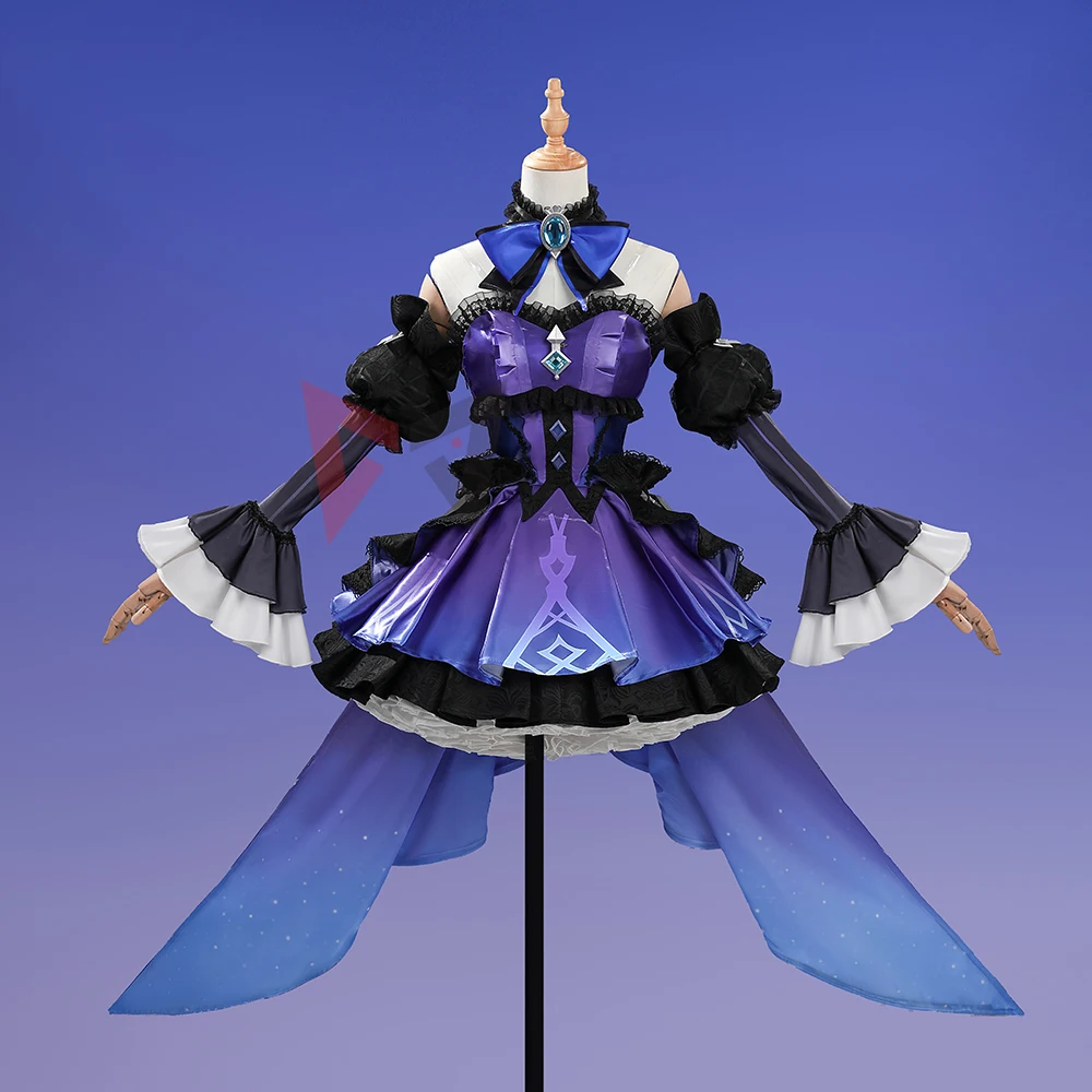 

Новый костюм для косплея Genshin Impact Miliastra Wonderland, фиолетовое, черное платье, шляпа для игровой вечеринки, Хэллоуина, индивидуальный заказ