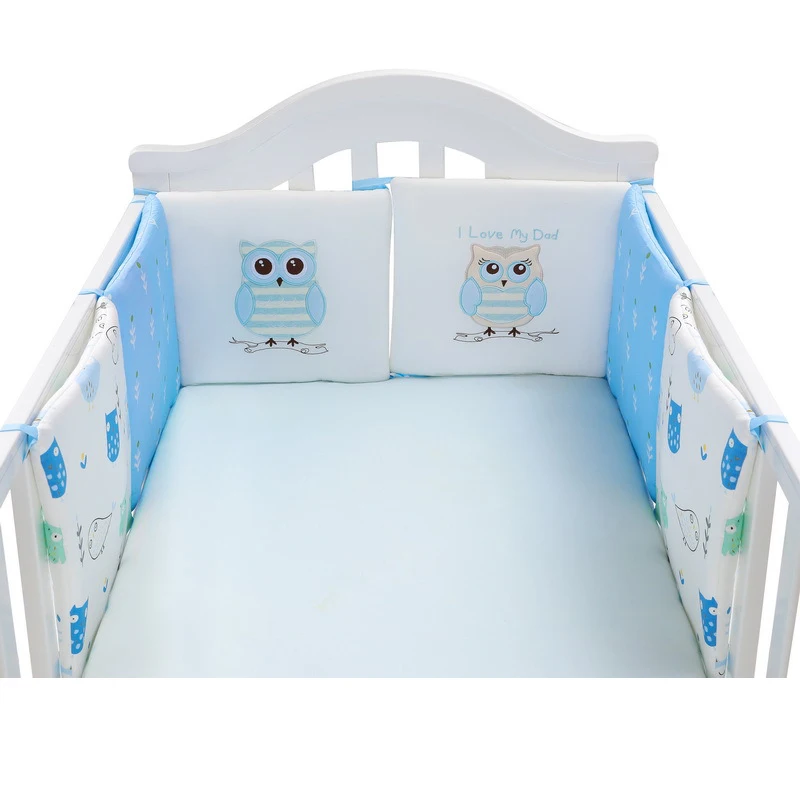 6 قطعة سرير بيبي حامي سرير الوفير منصات سرير بيبي الوفير المضادة للتصادم المضادة للسقوط سرير أطفال حول مزيج القطن سرير المهد الوفير #3