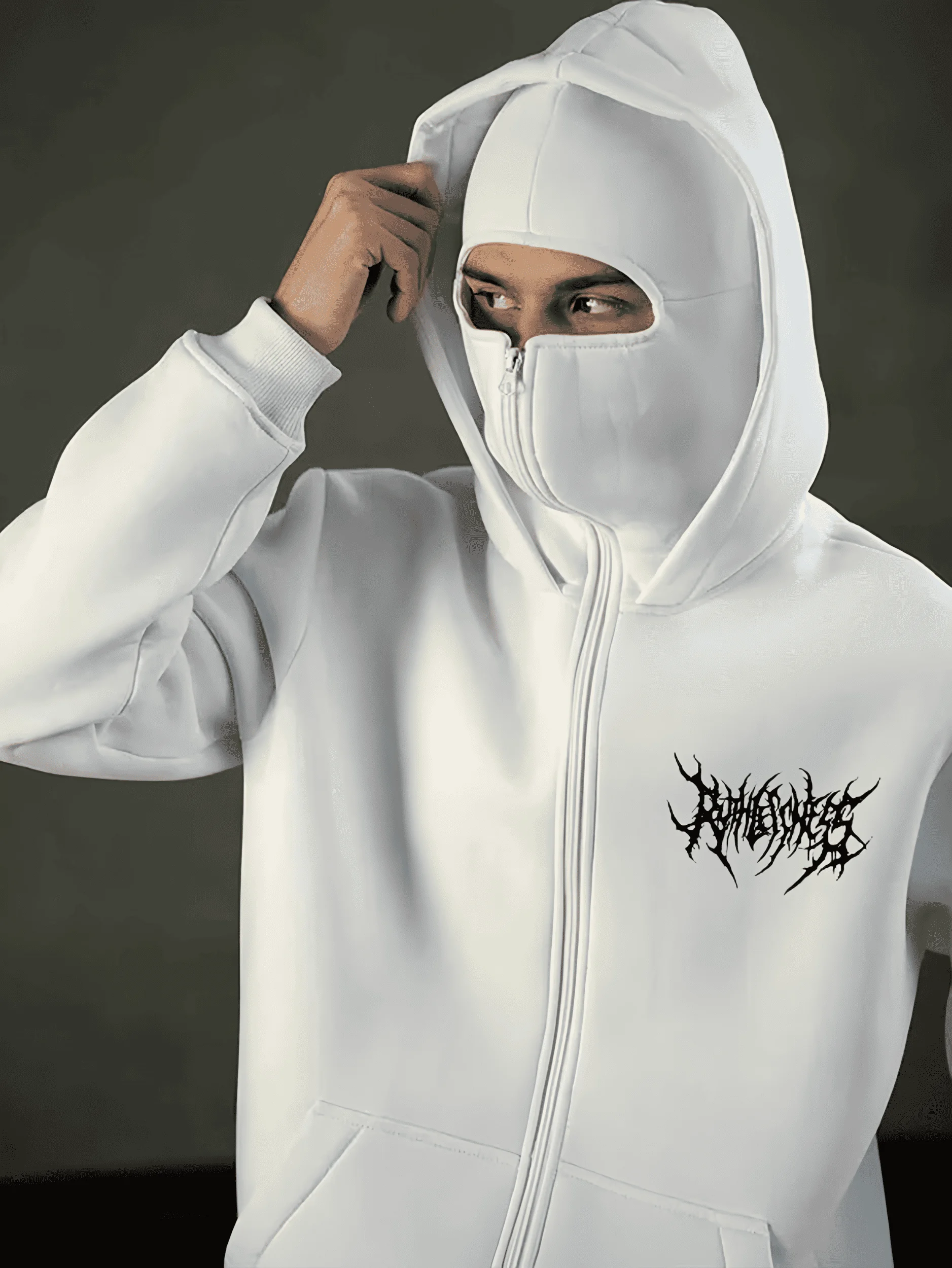 

Men's Balaclava Hooded Sweatshirt Zipper Jacket Double Layer Windproof Athletic Coat Fall Winter Simple Fashion Casual Daily