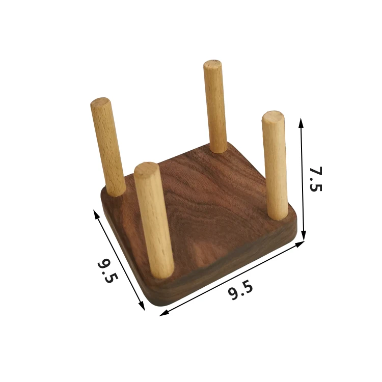 Japanese Cute Biscuit Cup Mat Insulation Mat Table Mat Gift Solid Wood Black Walnut Anti scalding Restaurant Dining Table Flaws