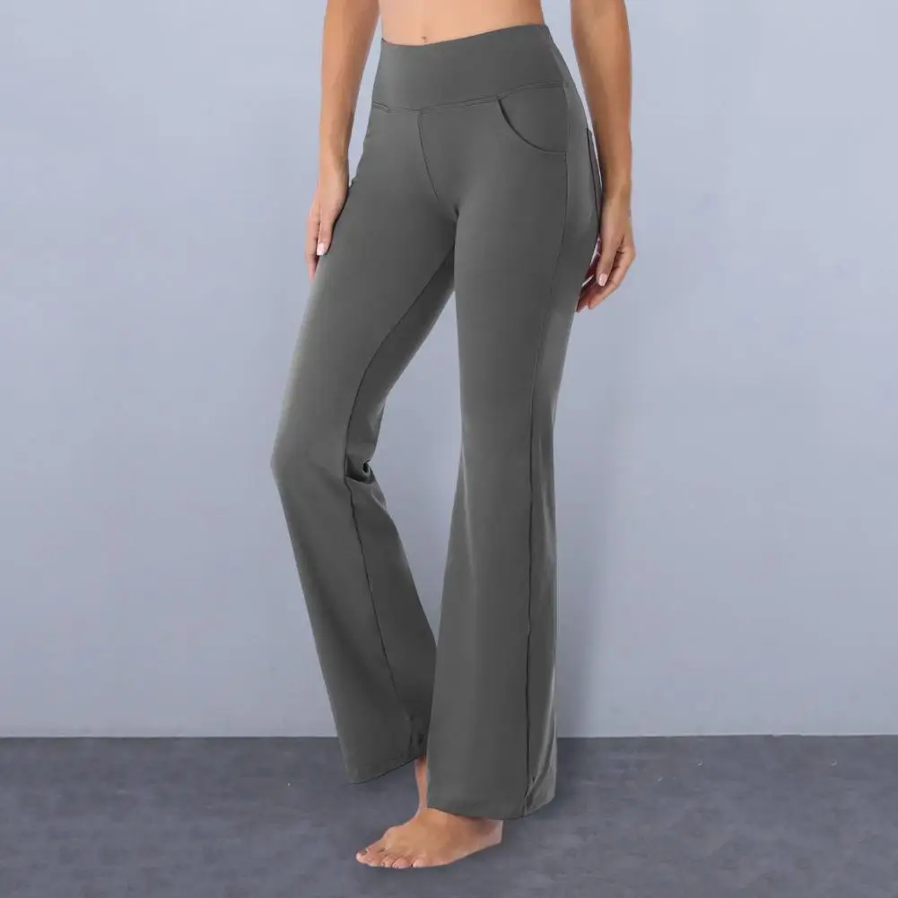 Women's Flared Yoga Pants High Waist Bootcut Workout Leggings with Pockets Stretchy Bell Bottom Trousers for Office Workout