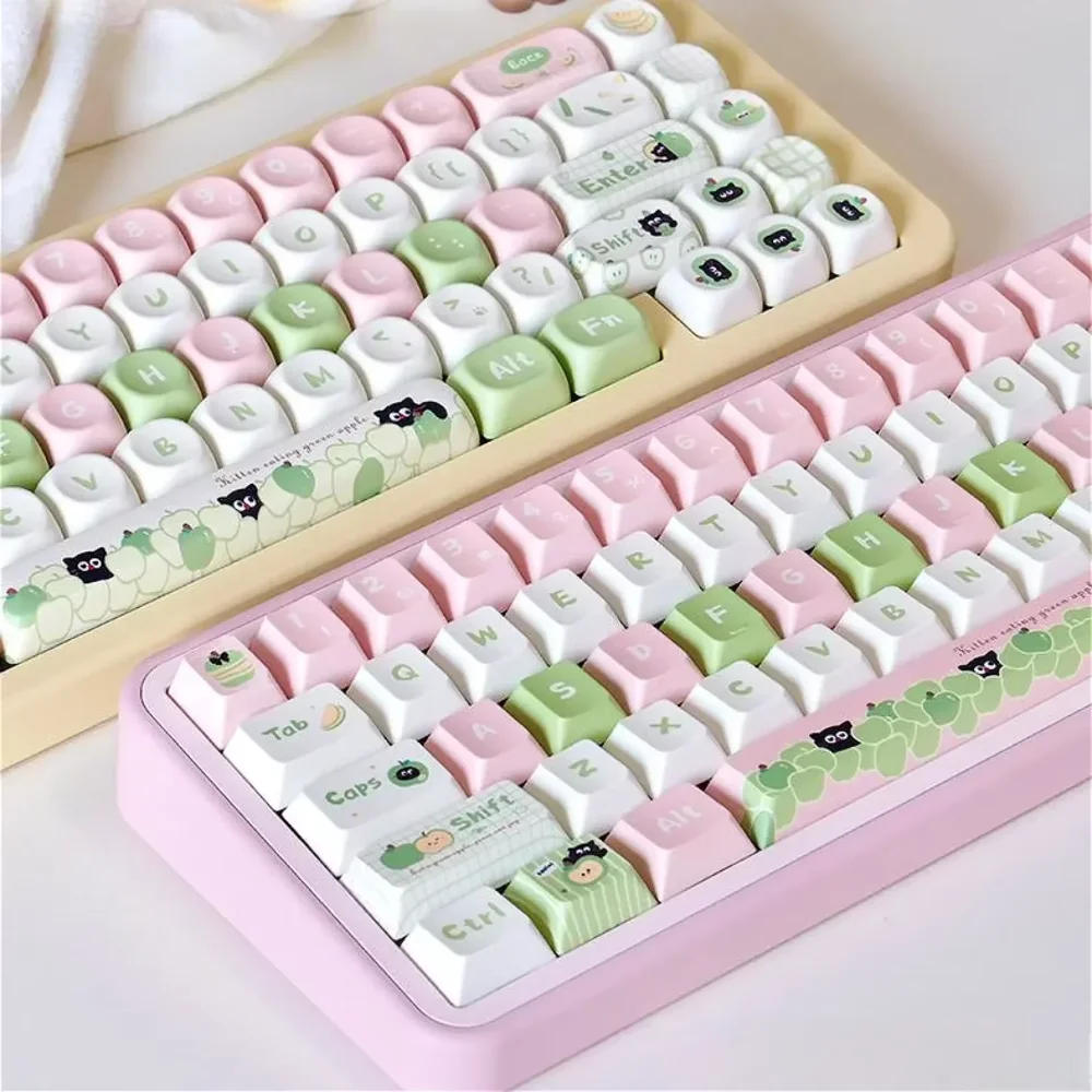 

Apple and Black Cat Keycap Set PBT 129 Keys Cherry MOA for MX Switch HI75 HI8 68 F99 104 64 Wooting Mechanical Keyboards