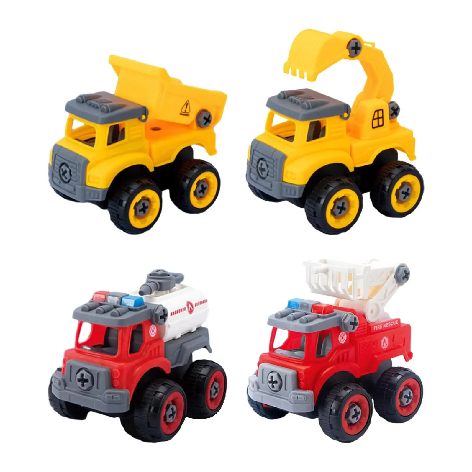 Children Construction Truck Screwdriver Toy DIY Take Apart Truck Pretend Play