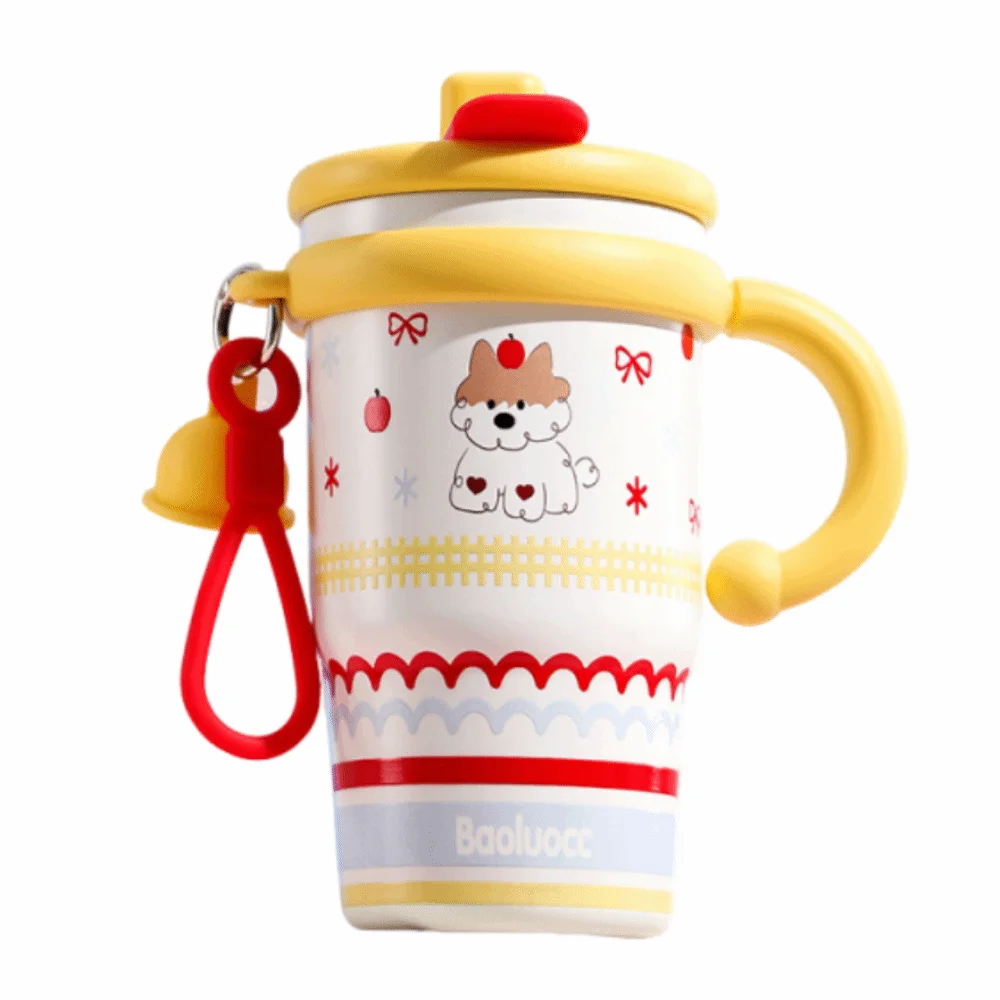 

600ml Thermal Water Bottle Leak Proof Creative Outdoor Insulated Mug Portable Cute Cold Beverages Cups Kitchen Supplies